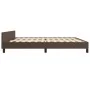 Estructura de cama cabecero cuero sintético marrón 200x200 cm de vidaXL, Camas y somieres - Ref: Foro24-347522, Precio: 109,2...