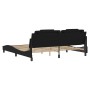 Estructura de cama sin colchón cuero sintético negro 200x200 cm