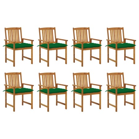 Gartenstühle mit Kissen 8 Stück aus massivem Akazienholz von vidaXL, Gartenstühle - Ref: Foro24-3078198, Preis: 640,49 €, Rab...