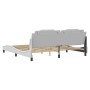 Estructura de cama sin colchón cuero sintético blanco 200x200cm