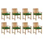 Gartenstühle mit Kissen 8 Stück aus massivem Akazienholz von vidaXL, Gartenstühle - Ref: Foro24-3078198, Preis: 640,49 €, Rab...