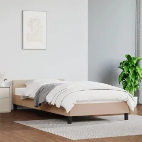 Cappuccino synthetic leather headboard bed frame 90x200 cm by vidaXL, Beds and slatted bases - Ref: Foro24-347482, Price: 94,...