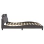Estructura de cama sin colchón cuero sintético gris 200x200 cm