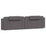 Estructura de cama sin colchón cuero sintético gris 200x200 cm