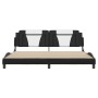 Cama sin colchón cuero sintético negro blanco 200x200 cm