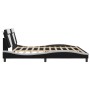 Cama sin colchón cuero sintético negro blanco 200x200 cm