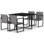 5-piece garden dining set and gray synthetic rattan cushions by vidaXL, Garden sets - Ref: Foro24-317184, Price: 316,80 €, Di...