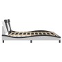 Cama sin colchón cuero sintético blanco negro 200x200 cm