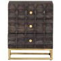 Mesita de noche de madera maciza de mango negro 40x30x50 cm