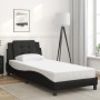 Estructura de cama sin colchón cuero sintético negro 80x200 cm