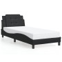 Estructura de cama sin colchón cuero sintético negro 80x200 cm