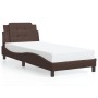 Estructura de cama sin colchón cuero sintético marrón 80x200 cm