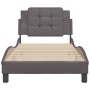Estructura de cama sin colchón cuero sintético gris 80x200 cm