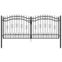 Black coated steel spear point fence gate 305x173cm by vidaXL, garden gates - Ref: Foro24-151096, Price: 424,88 €, Discount: %