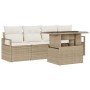 Conjunto de sofá de jardín 5 pcs beige y crema 100 x 55 x 73 cm
