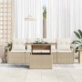 Conjunto de sofá de jardín 5 pcs beige y crema 100 x 55 x 73 cm