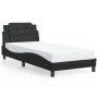 Estructura de cama sin colchón cuero sintético negro 90x190 cm