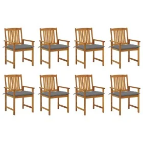 Sillas de jardín con cojines 8 uds madera maciza de acacia de vidaXL, Sillas de jardín - Ref: Foro24-3078194, Precio: 613,53 ...