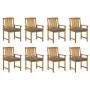 Gartenstühle mit Kissen 8 Stück aus massivem Akazienholz von vidaXL, Gartenstühle - Ref: Foro24-3078194, Preis: 641,58 €, Rab...