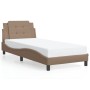 Estructura cama sin colchón cuero sintético capuchino 90x190 cm