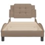 Estructura cama sin colchón cuero sintético capuchino 90x190 cm