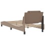 Estructura cama sin colchón cuero sintético capuchino 90x190 cm