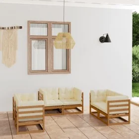 6-piece garden furniture set with solid pine wood cushions by vidaXL, Garden sets - Ref: Foro24-3076492, Price: 749,93 €, Dis...