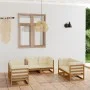 6-teiliges Gartenmöbel-Set und Kissen aus massivem Kiefernholz von vidaXL, Gartensets - Ref: Foro24-3076492, Preis: 749,93 €,...