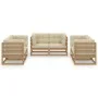Juego de muebles de jardín 6 pzas y cojines madera pino maciza de vidaXL, Conjuntos de jardín - Ref: Foro24-3076492, Precio: ...