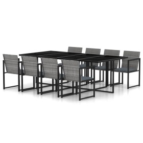 Garten-Essgruppe 9-teilig und graue synthetische Rattankissen von vidaXL, Gartensets - Ref: Foro24-317186, Preis: 670,33 €, R...