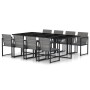 Set de comedor de jardín 9 pzas y cojines ratán sintético gris de vidaXL, Conjuntos de jardín - Ref: Foro24-317186, Precio: 6...