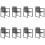 Set de comedor de jardín 9 pzas y cojines ratán sintético gris de vidaXL, Conjuntos de jardín - Ref: Foro24-317186, Precio: 6...
