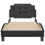 Estructura de cama sin colchón cuero sintético negro 90x200 cm
