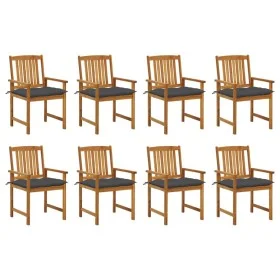 Sillas de jardín con cojines 8 uds madera maciza de acacia de vidaXL, Sillas de jardín - Ref: Foro24-3078193, Precio: 617,98 ...