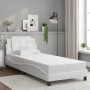 Estructura de cama sin colchón cuero sintético blanco 90x200 cm