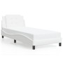Estructura de cama sin colchón cuero sintético blanco 90x200 cm