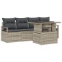 Conjunto de sofá de jardín 5 pcs Gris claro 100 x 55 x 73 cm
