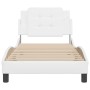 Estructura de cama sin colchón cuero sintético blanco 90x200 cm