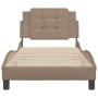 Estructura cama sin colchón cuero sintético capuchino 90x200 cm