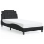 Estructura de cama sin colchón cuero sintético negro 100x200 cm