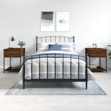 Nachttische, 2 Stück, Eichenbraun, Holzwerkstoff, 44 x 45 x 58 cm von vidaXL, Nachttische - Ref: Foro24-825852, Preis: 74,40 ...