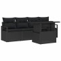 Conjunto de sofá de jardín Manual 5 pcs Negro 100 x 55 x 73 cm