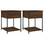 Mesitas noche 2 uds madera ingeniería marrón roble 44x45x58 cm de vidaXL, Mesitas de noche - Ref: Foro24-825852, Precio: 74,33 €