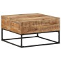 Mesa de centro madera de mango rugosa 68x68x41 cm