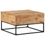 Mesa de centro madera de mango rugosa 68x68x41 cm
