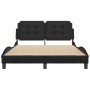 Estructura de cama sin colchón cuero sintético negro 120x200 cm