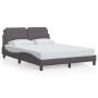 Estructura de cama sin colchón cuero sintético gris 120x200 cm