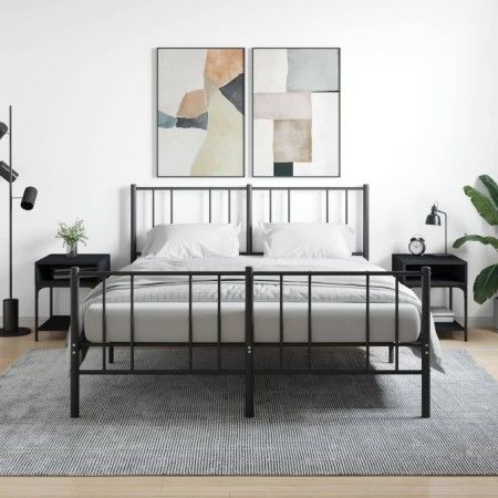 Nachttische 2 Stk. Holzwerkstoff schwarz 40x41x50 cm von vidaXL, Nachttische - Ref: Foro24-825874, Preis: 55,15 €, Rabatt: %