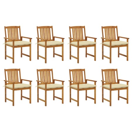 Gartenstühle mit Kissen 8 Stück aus massivem Akazienholz von vidaXL, Gartenstühle - Ref: Foro24-3078195, Preis: 654,14 €, Rab...