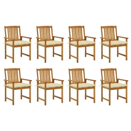 Sillas de jardín con cojines 8 uds madera maciza de acacia de vidaXL, Sillas de jardín - Ref: Foro24-3078195, Precio: 625,41 ...